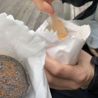 Terrible photo sorry…black sesame tofu donut YUM  at Tofu Shoten 豆腐商店 in Brunswick