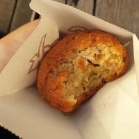 Tofu fritter: quite nice, fresh lemongrass chilli, crumbly soft texture at Tofu Shoten 豆腐商店 in Brunswick