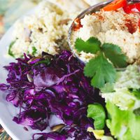 Falafel meal at The Forest Cafe in Edinburgh