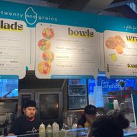 Menu board at Twenth One Grains in New York City