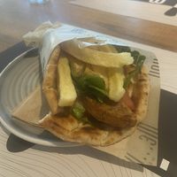 Vegan pita with falafel and french fries  at Me Nou - Με νου in Messini