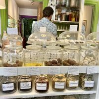 The desk with several sweets 😋  at Bliss Cafe in Stockholm