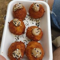 Mushroom and veggie croquettes at Wild Food in Barcelona