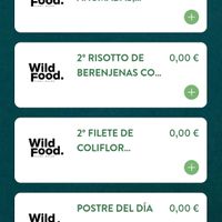 Menu at Wild Food in Barcelona