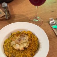 rice with artichoke & pad thai in the backgroundd  at Wild Food in Barcelona