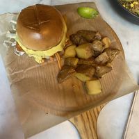 Veg chicken burger  at Wild Food in Barcelona