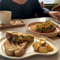 Pesto toastie  at Wild Food in Barcelona