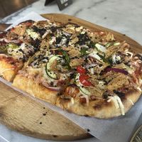Charcoal pizzaa  at Wild Food in Barcelona