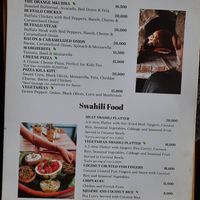 Menu at Courage Café in Moshi