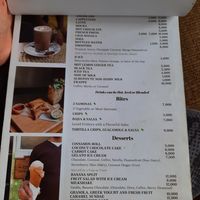 Menu at Courage Café in Moshi