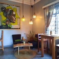 Inside at Courage Café in Moshi