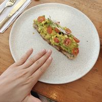Avocado toast. Very small. at Libertario Coffee Roasters in Cartagena