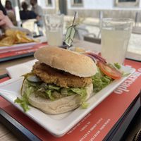The burger with baba ganoush   at DeGema Hamburgueria Artesanal in Vila Nova De Gaia