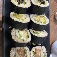 Sushi with different fillings  at Brown Rice Sushi TEC 玄米のおすしテック in Osaka