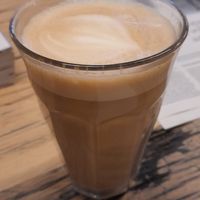 Big decaf cappucino with Oatmilk at Westhoff in Haarlem