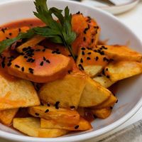 Spicy potatoes at Restaurante Puerta del Edén in Cadiz