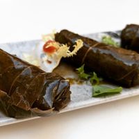 Vine leaves at Restaurante Puerta del Edén in Cadiz