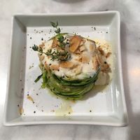 Zucchini spaghetti with « gorgonzola"  at Nepá in Milan