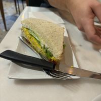 Scrambled tofu sandwich   at Nepá in Milan