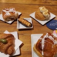 A variety of heavenly tasty pastries. at Nepá in Milan