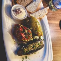 veg dolmas  filled with soy meat stew at De Rama Cafe, Bar & Restaurant in Baku