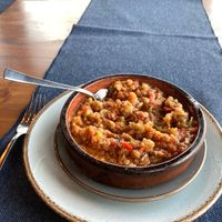 Warm eggplant dish. at Köşebaşı  in Goreme