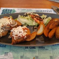 Schnitzel (a bit disappointing) #Veganuary at Viva Chapata in Madrid