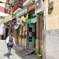 Street front … maybe should have sat outs’ side for a breeze  at Viva Chapata in Madrid