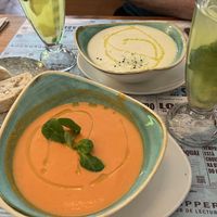Cold soups, tomato, and garlic  at Viva Chapata in Madrid