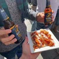 Tapapies 2023: Chicken in tomato sauce topped with mozzarella on bread. at Viva Chapata in Madrid