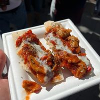 Tapapies 2023: Chicken in tomato sauce topped with mozzarella on bread. at Viva Chapata in Madrid