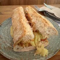 Chapata “viva tortilla” (potato sandwich!)  at Viva Chapata in Madrid