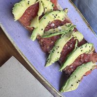 Tomato and avo toast   at Viva Chapata in Madrid