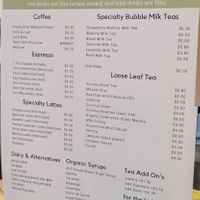 Drink Menu  at Alpaca Coffee & Tea in Idyllwild