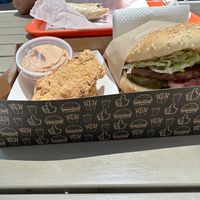 Fried chicken and big boss burgerr  at Nice Burger in Irvine