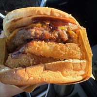 BBQ “bacon cheese” burger 🍔❤️  at Nice Burger in Irvine