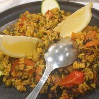 Paella vegana at Artemisa Sol in Madrid