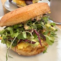 Vegan House Plant sandwich (Just Egg and vegan cheese)  at Hook and Press in Santa Barbara