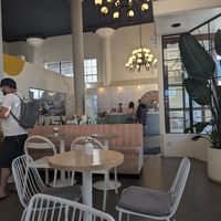 Cute atmosphere with outdoor seating at Hook and Press in Santa Barbara