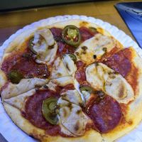 Vegan salami pizzaa  at Pauli Pizza in Hamburg