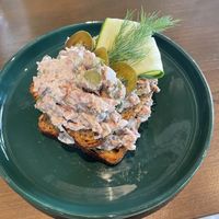 Jackfruit tuna on toast  at Kynd Kulture in Bangkok