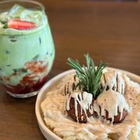 Swedish meatballs on mashed potatoes. Xmas special   #Veganuary at Kynd Kulture in Bangkok