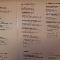 Drinks and sweets menu at Stoet in Hengelo