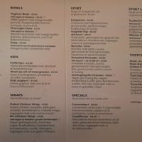 Breakfast and lunch menu at Stoet in Hengelo