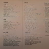 Breakfast and lunch menu at Stoet in Hengelo