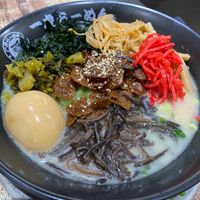 Option with egg or without egg.  Picked vegetables feel free to add by yourself. The soup is very good too.  at Ichitora 一虎 in Hong Kong Island