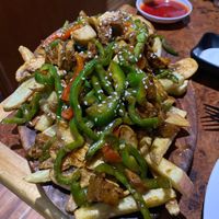 Meitan Fries.    at Catapilcana Vegana in Santiago