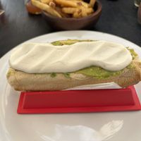 The Completo Veneto, with tomatoes, guac, and mayo  at Catapilcana Vegana in Santiago