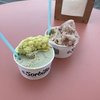 melón verde y pistacho/ higo y avellana blanca  at Sorbilla in Terni