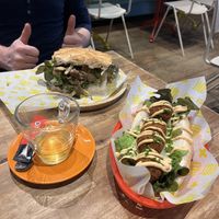 Smashed avocado & oesterzwam (boven) + puntje spanaki (onder)  at Taboe Bar & Keuken in Zwolle